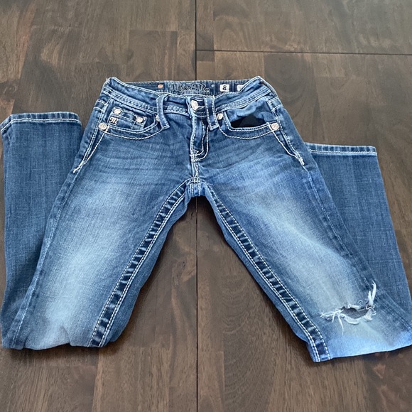 MISS ME size 8 Girl's Skinny jeans beautiful embellished rear pockets 💕 - Picture 5 of 17